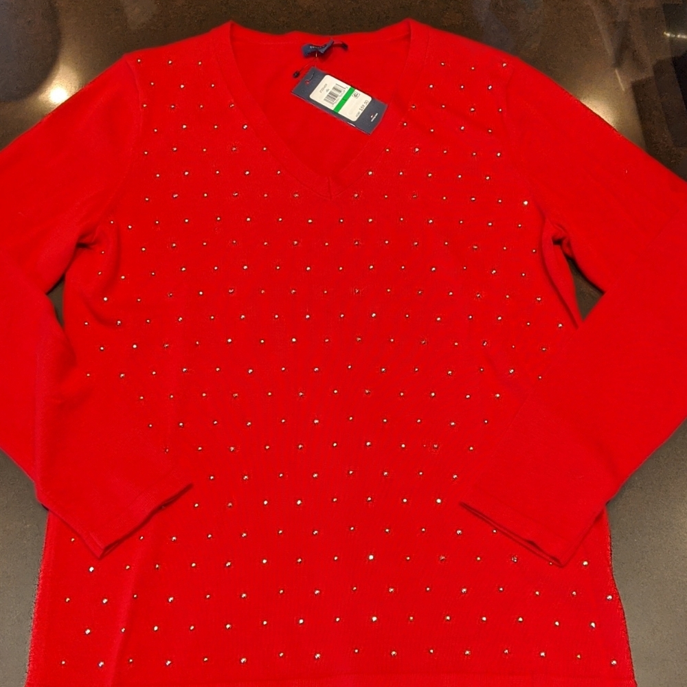 Tommy Hilfiger red holiday sweater L